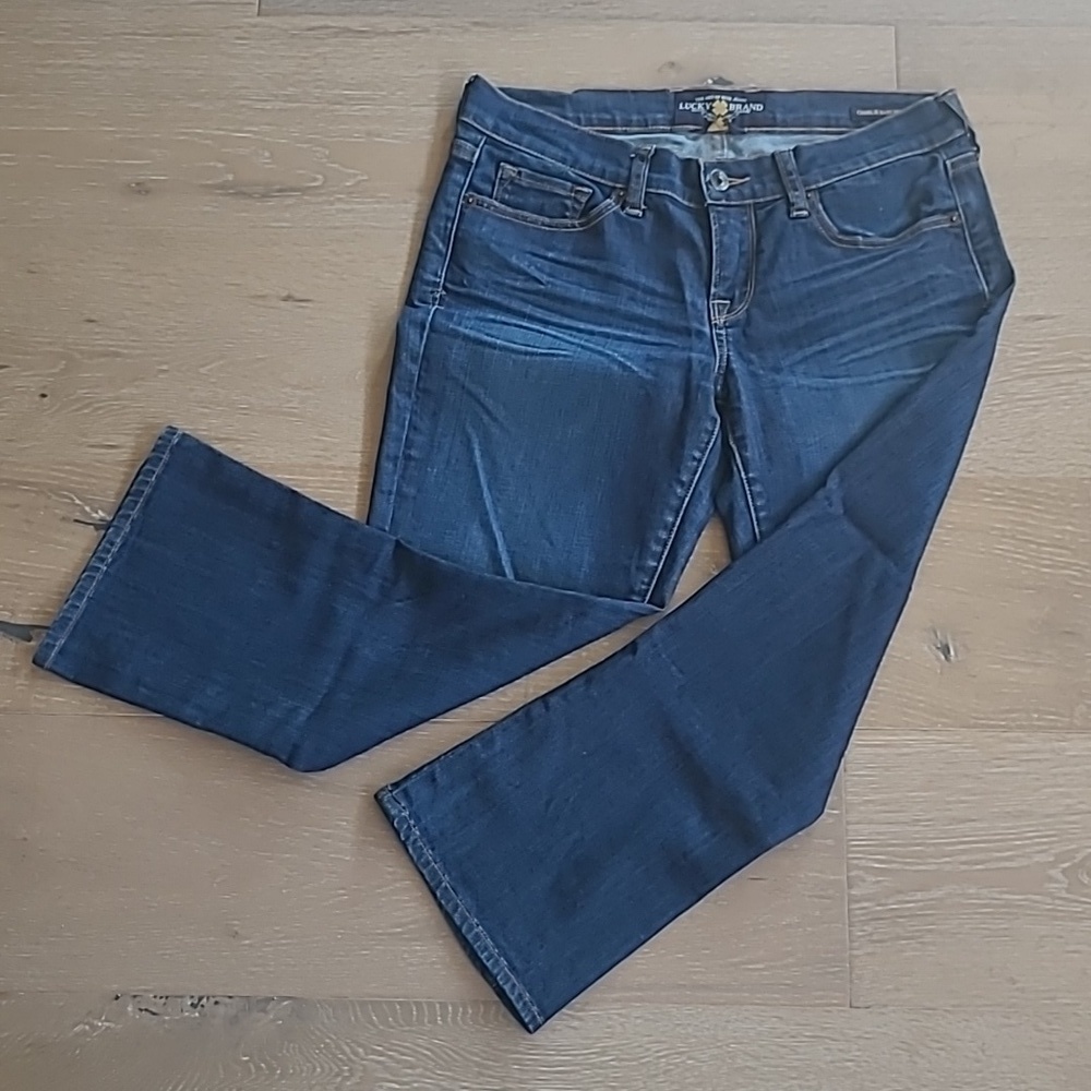 EUC Lucky Brand Jeans Women's sz 6/28 Crop Charlie Boot Denim Jeans